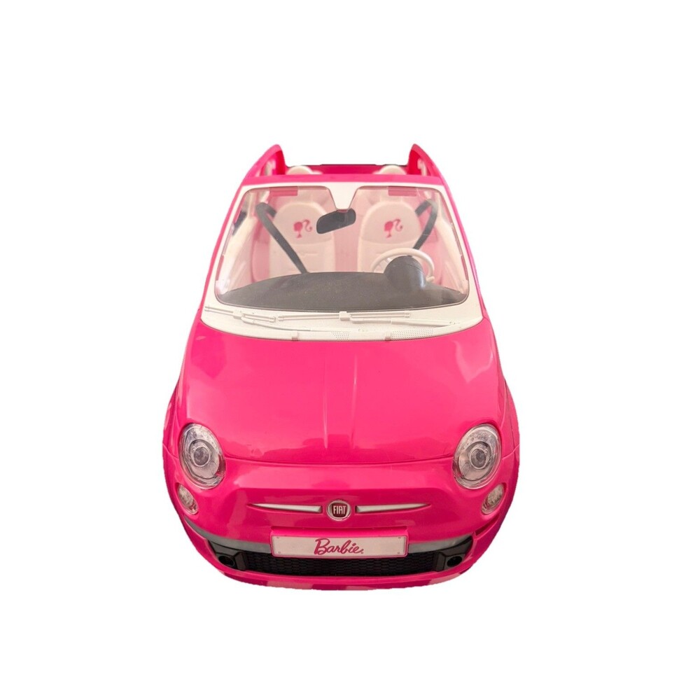 Barbie Car Fiat 500 Pink & Beige VGC